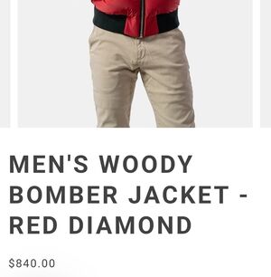 Men's Red Diamond Bomber Jacket